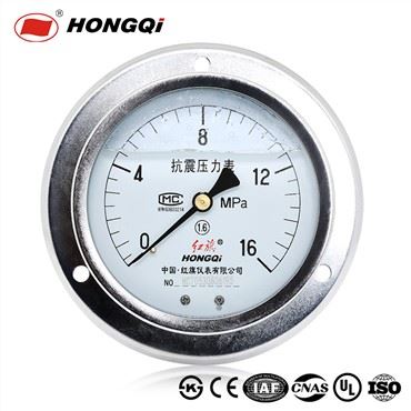Hongqi 100mm(4") স্টেইনলেস স্টিল ব্যাক মাউন্ট অক্ষীয় জারা চাপ গেজ সহ, গ্লিসারিন দিয়ে ভরা, M20*1.5/OEM